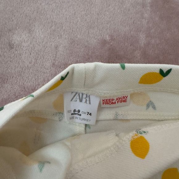ZARA Baby Lemon Leggings 6-9M - Picture 3 of 3